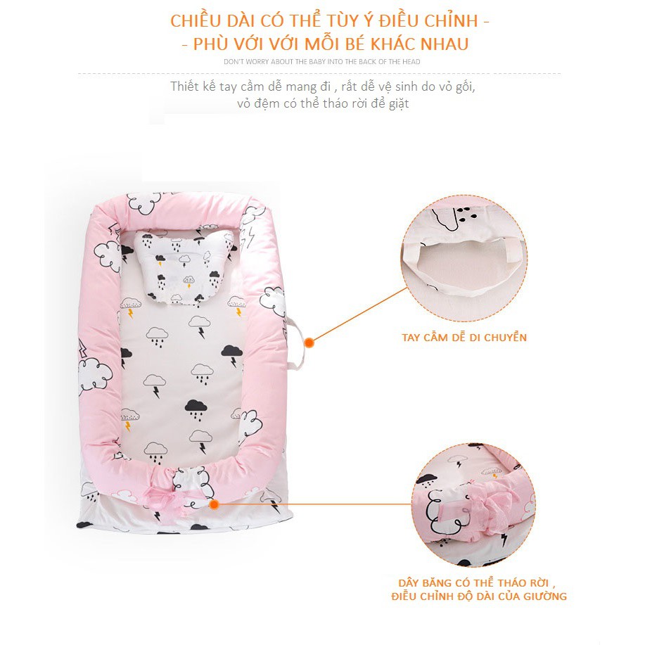 Đệm ngủ thông minh cho bé chất vải cotton