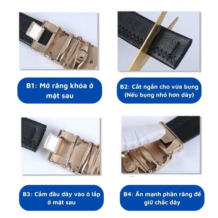 Thắt lưng nam khóa kim tự động dây da cao cấp 2 màu đen & nâu thời trang đẹp TL46