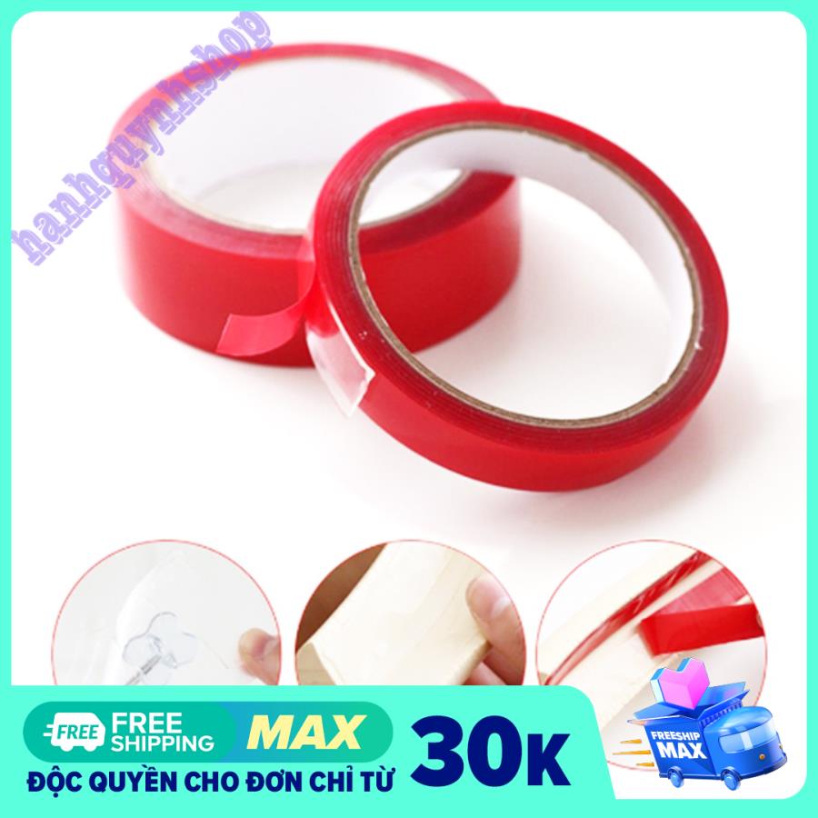 Băng keo, băng dính 2 mặt trong suốt chất liệu acrylic siêu dính
