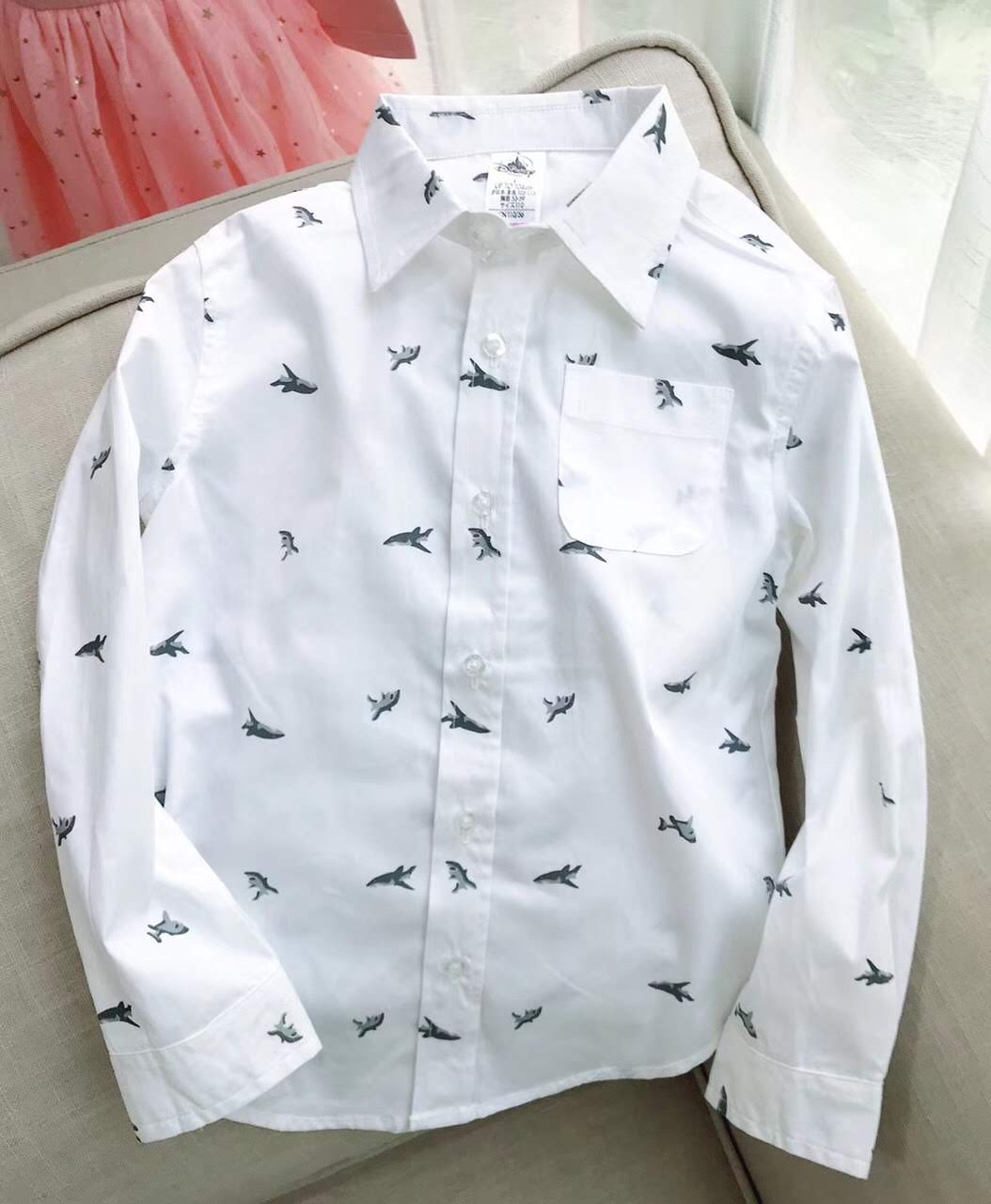 White shirt long sleeves for boys 6 - 14 years old