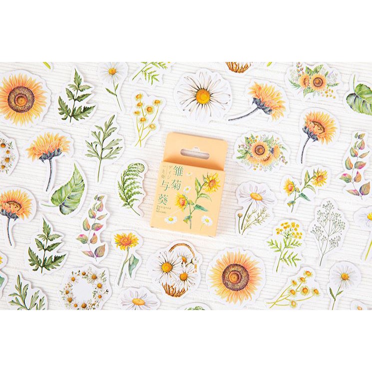 Bộ 46 sticker hoa cúc nhỏ xinh e78