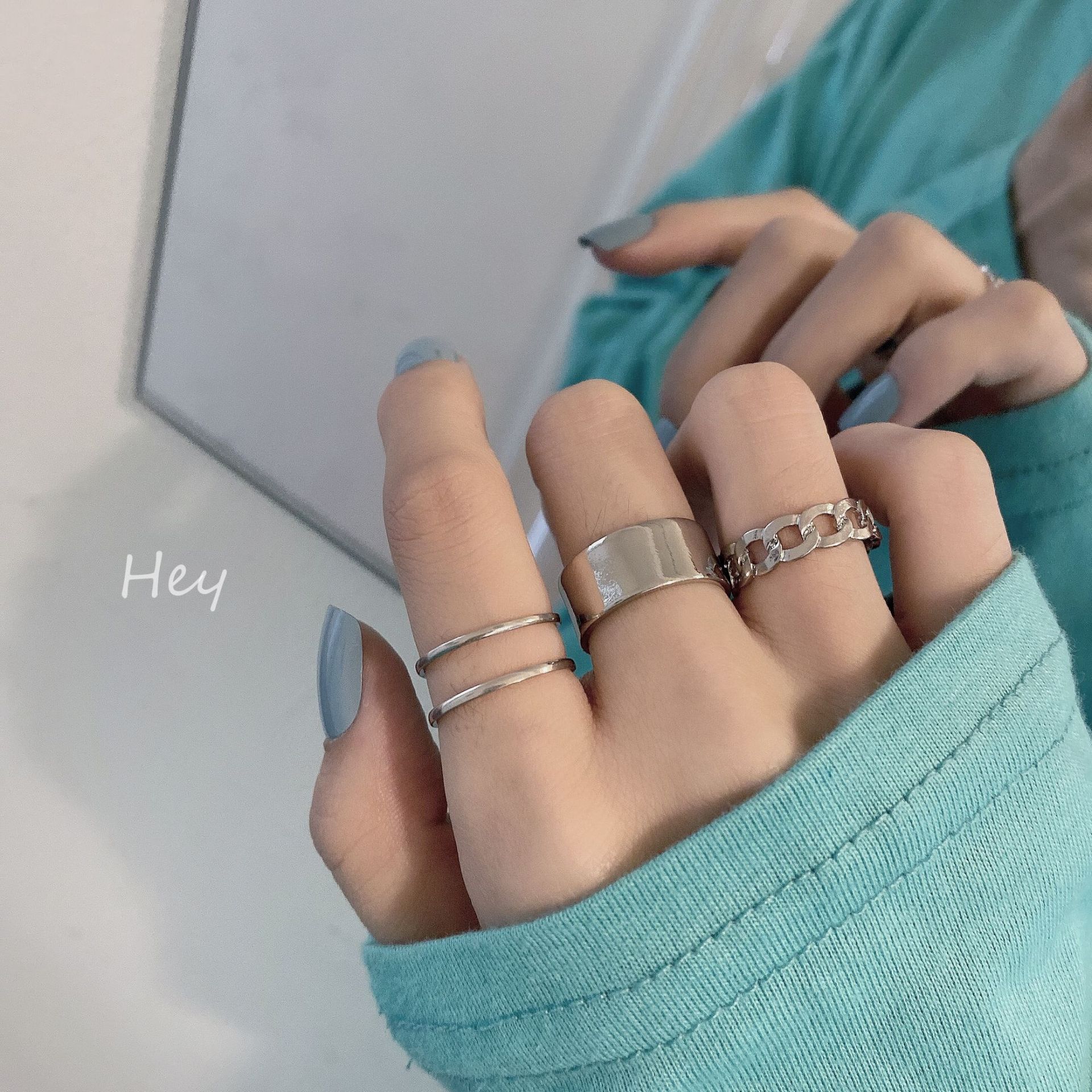 COMBO 3 NHẪN SET 3 CHIẾC NHẪN THIẾT KẾ ĐƠN GIẢN TỰ ĐIỀU CHỈNH