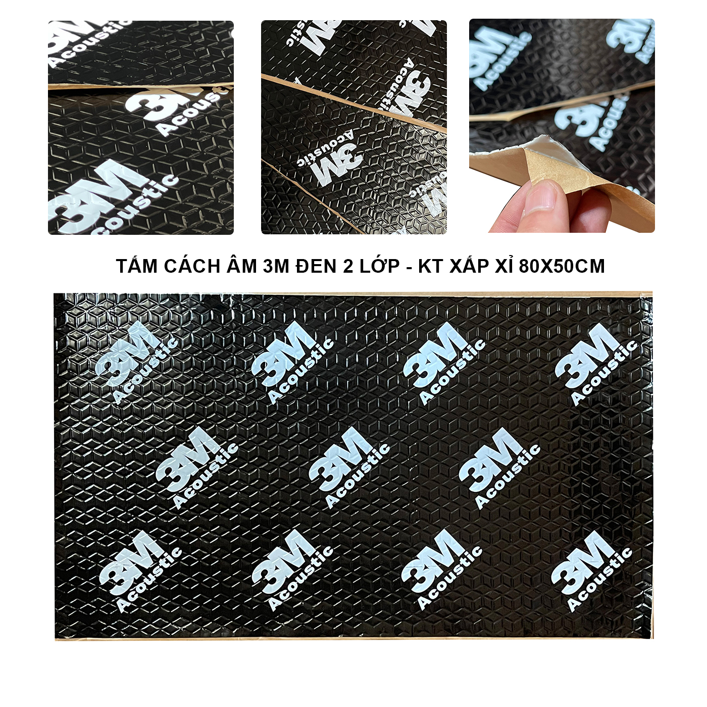 Combo 18 tấm cách âm 3m vàng 2 lớp khổ 50x80 cm