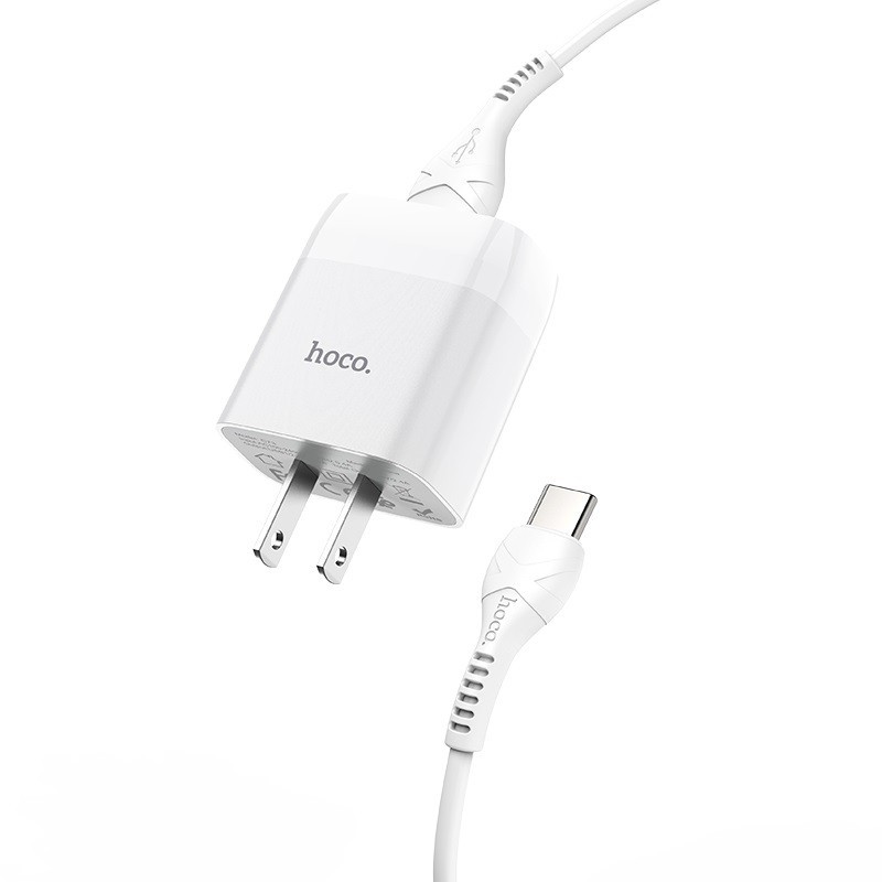 Bộ Củ Sạc Nhanh Hoco C73 Có Dây 2.4A 2 USB Cổng Type-C