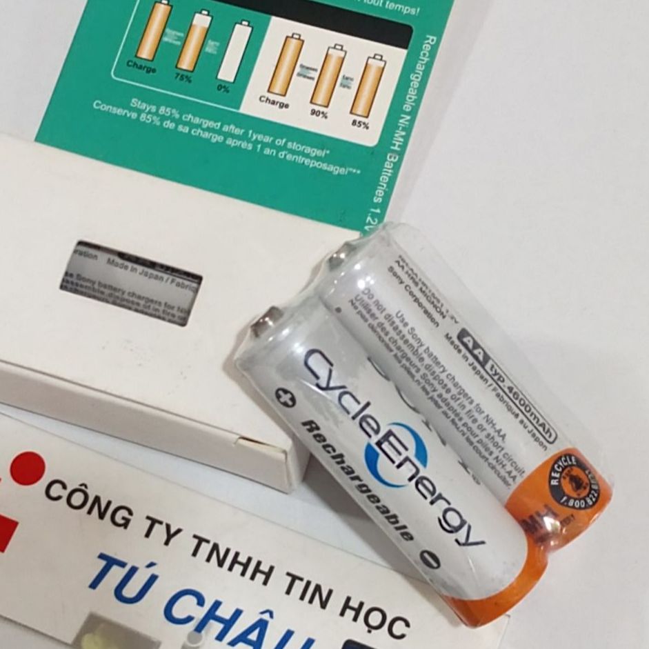 Pin sạc aa sony cycleenergy: cặp