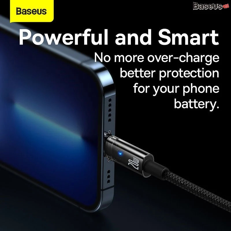 Cáp Sạc nhanh Tự Ngắt Gen2 Baseus Explorer Series cho iPhone/ iPad (Type C to Lightning Auto Power-Off, PD 20W Fast Charging Data Cable )