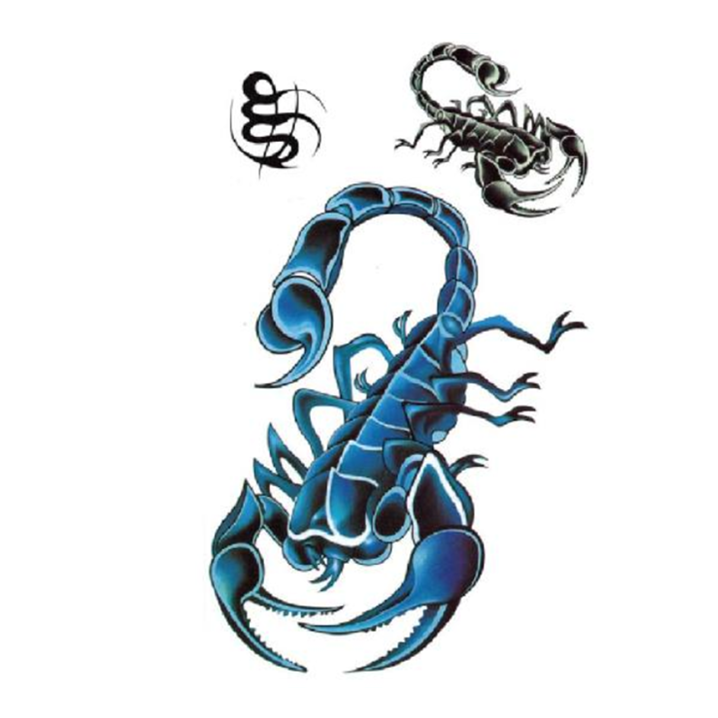 Scorpion tattoo stickers for men and women are waterproof and sweat proof for 7 days
