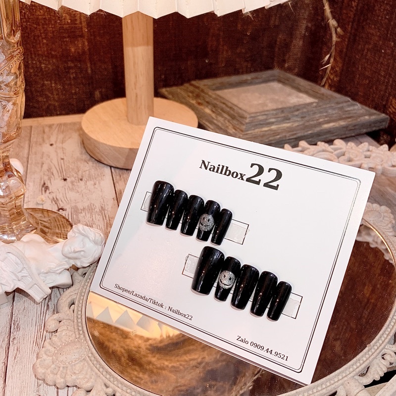 Nailbox - Móng úp thiết kế sẳn tone đen cá tính, nail giá rẻ ️