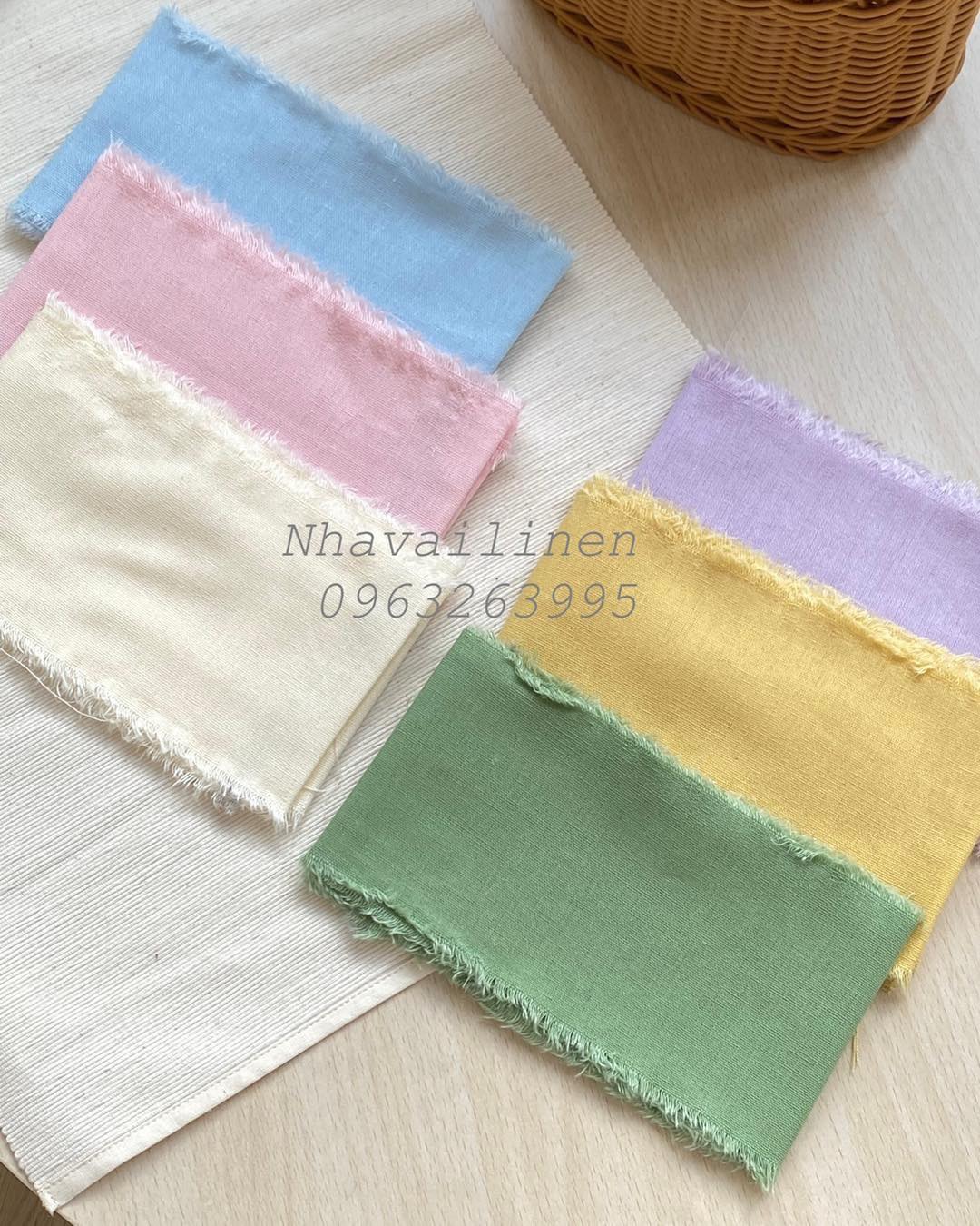 Vải linen bột trơn (Tone Be Nâu) mềm mịn thoáng mát - Nhà Vải Linen