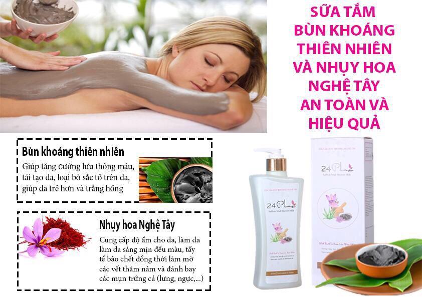 Sữa tắm bùn khoáng saffron sữa tắm bùn khoáng nghệ tây