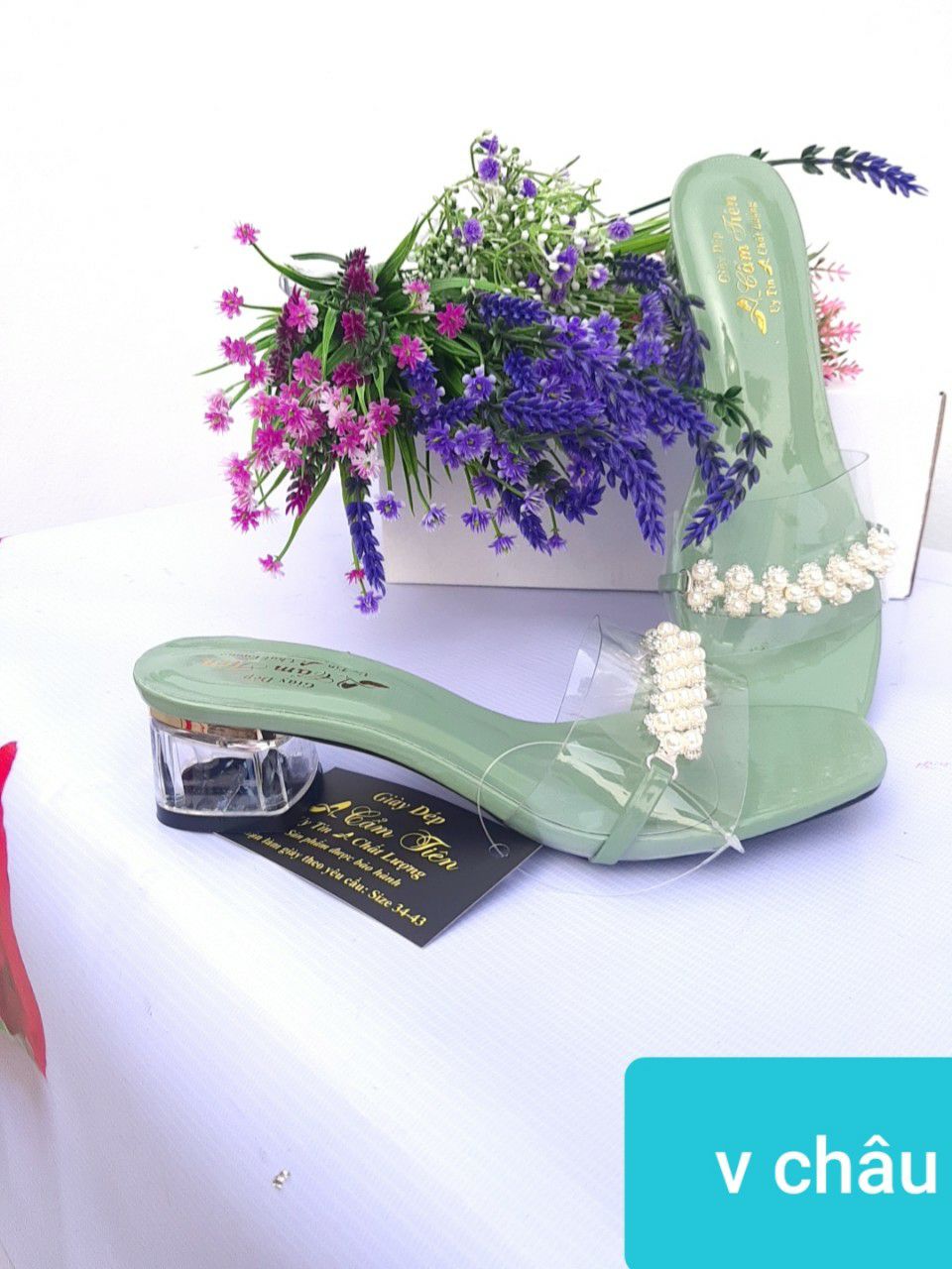 Ảnh thật giày cao gót nữ 5 phân size 33 đến 44