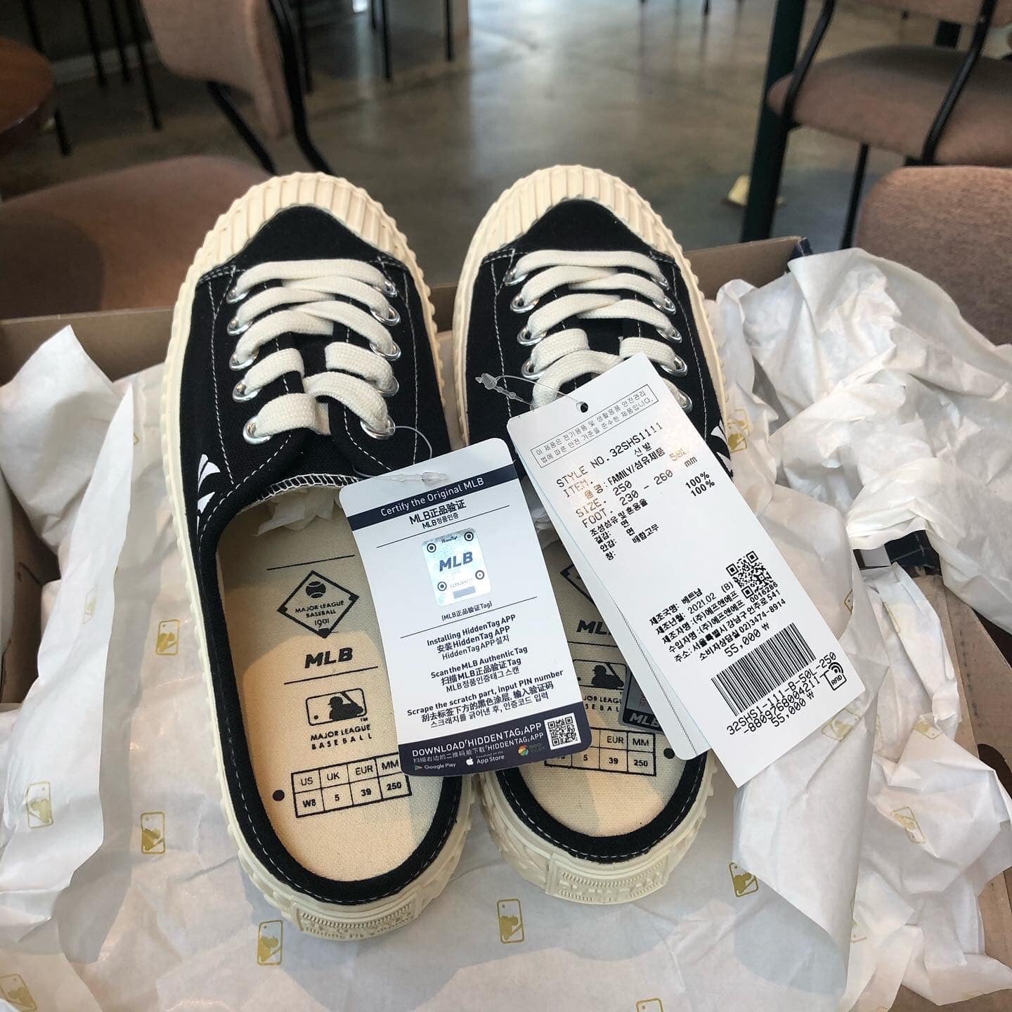 Giày Sục Sneaker Nữ  MLB mule Playball ( giày đạp gót MLB đen)