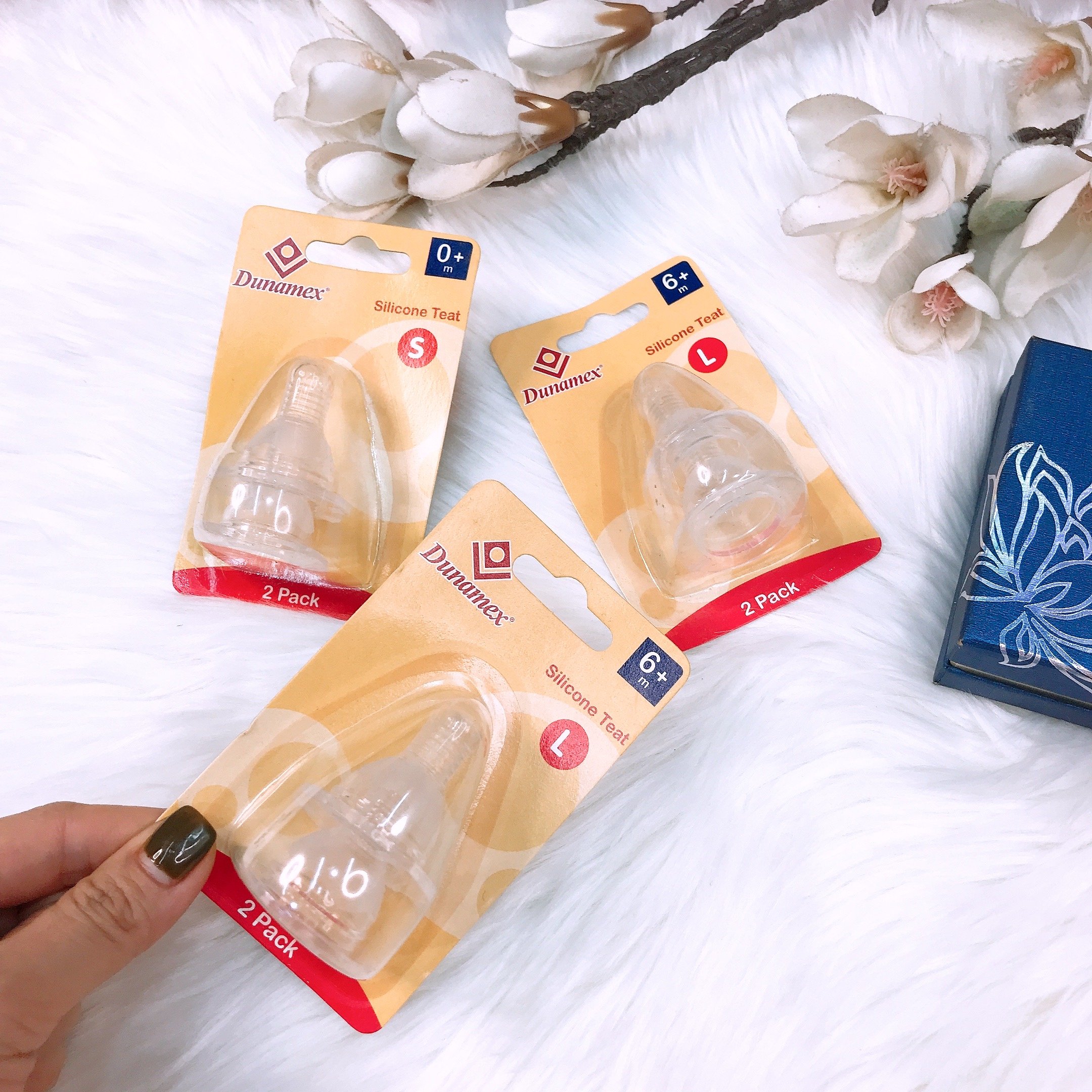 Bộ 2 núm silicon cho bé Dunamex size S, M, L
