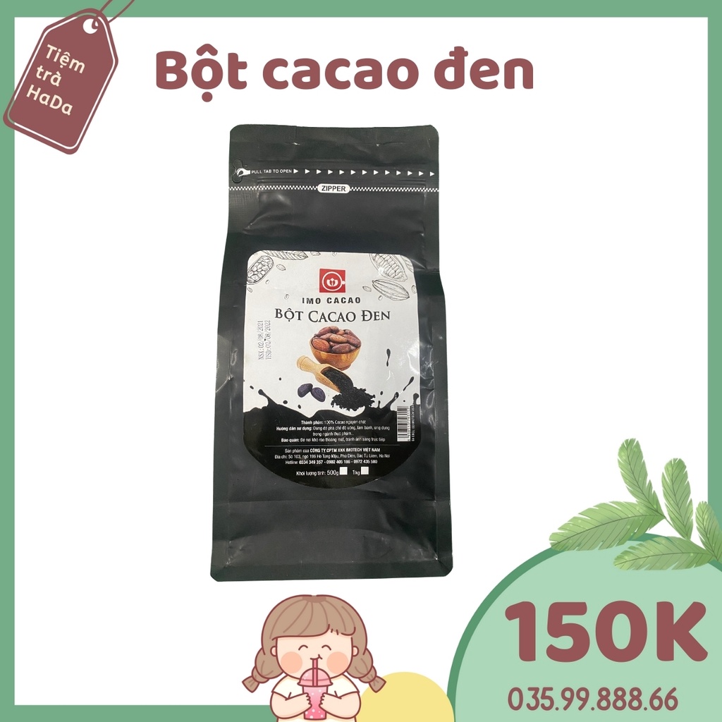 Bột cacao than tre đen gói 500g pha chế đồ uống tạo màu