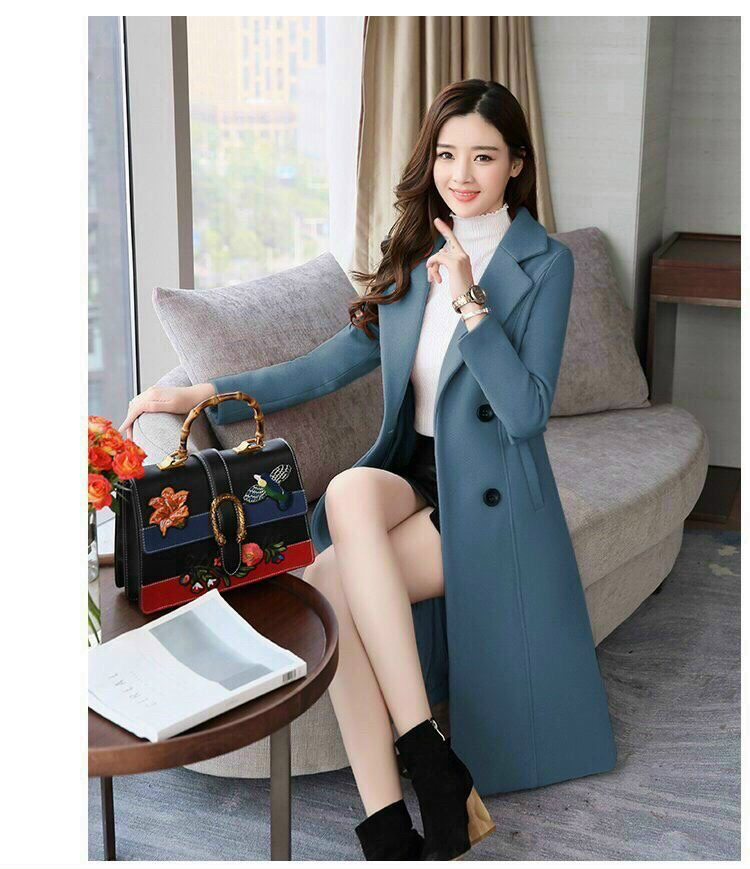 Áo khoác dạ phom dài nữ hoàng cực Sang