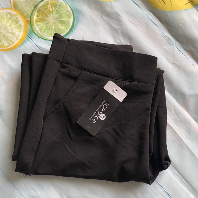 quần culottes lưng cao eo thon khóa sườn chất liệu cát hàn