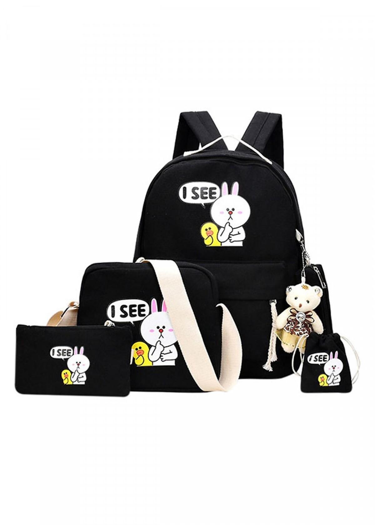 COMBO Ba lô thời trang 5 món thời trang nữ Thỏ con BOTUSI 0035