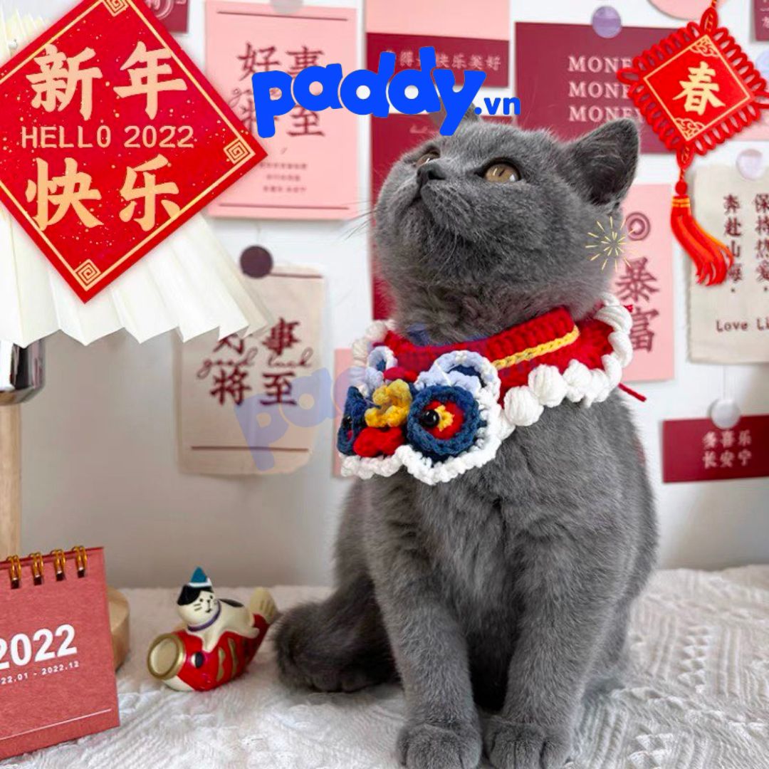 Phụ Kiện Đeo Cổ Đan Len Thời Trang Cho Chó Mèo