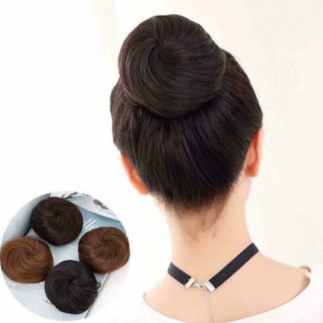 Tóc giả búi tròn 🎁 FREESHIP 🎁 Tóc búi tròn sợi tóc óng mềm mượt giống tóc -có nhiều màu để chọn