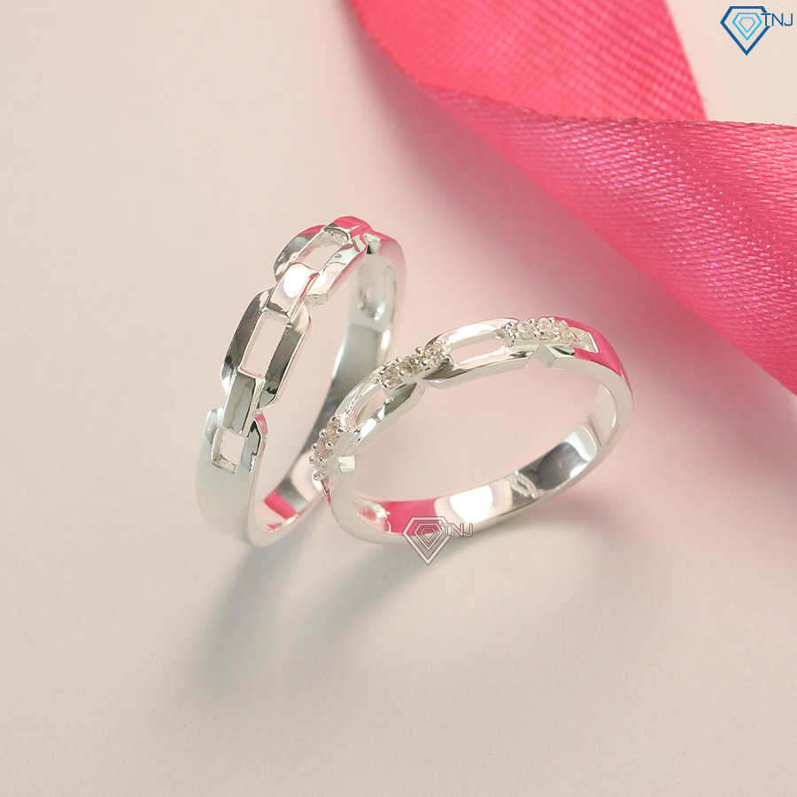Nhẫn cặp đôi bạc tình nhân mắt xích ND0434 - Trang Sức TNJ
