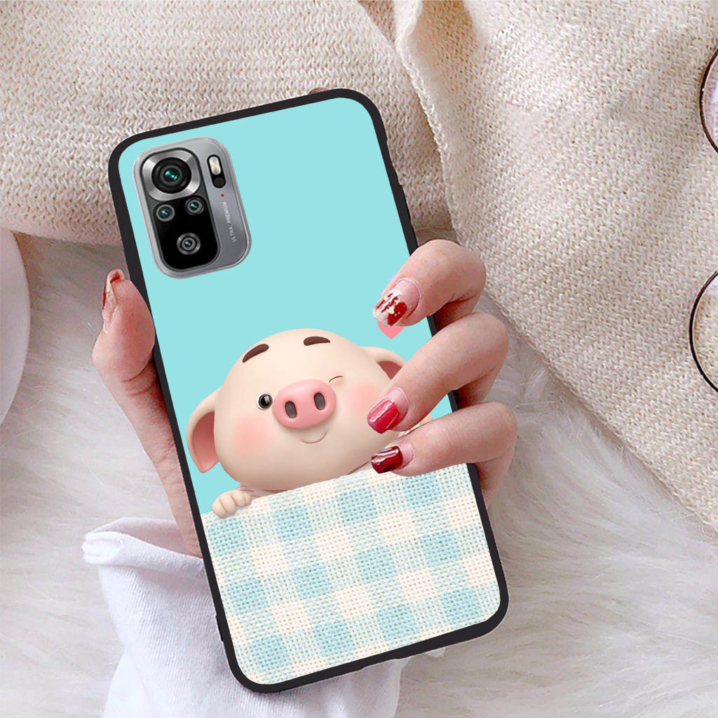 Ốp lưng Xiaomi Redmi Note 10S viền dẻo TPU BST Pig Cute