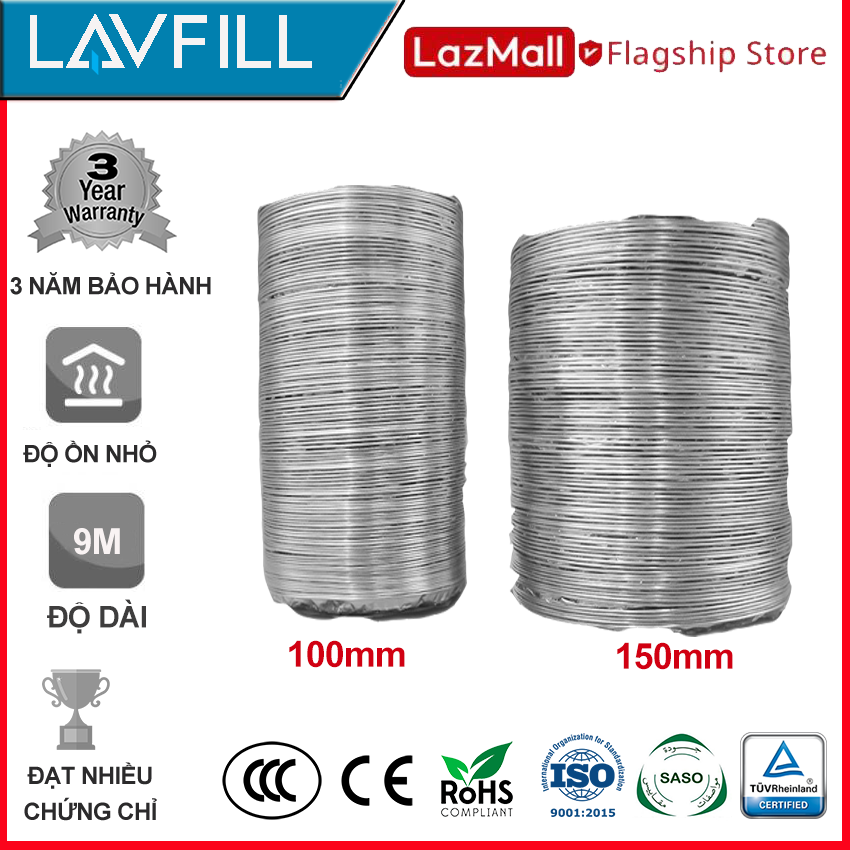 Ống dẫn gió mềm, ống thông gió bạc chịu nhiệt cao chính hãng LAVFILL LFP-09/13.