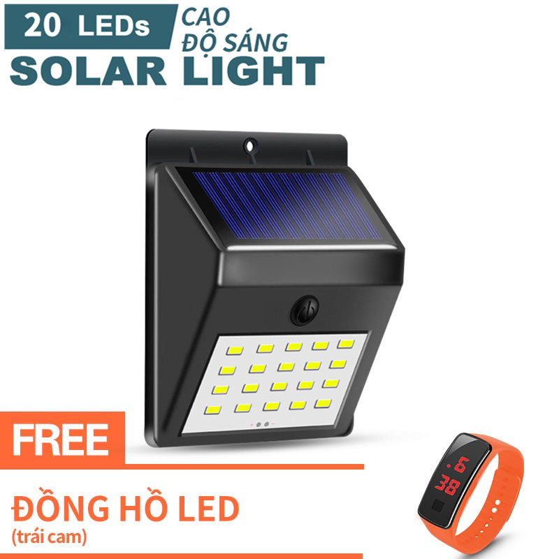 【Tặng đồng hồ điện tử】Đèn LED Năng Lượng Mặt Trời Tiết Kiệm Năng Lượng Bảo Vệ Môi Trường Đèn Tường An Ninh Cảm Biến Chuyển Động Sân Vườn Ngoài Trời Đèn Tường Cảm Biến Ánh Sáng Spotlight