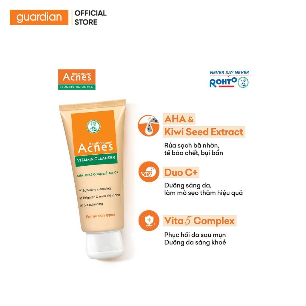 Kem Rửa Mặt Vitamin Cleanser Acnes 100Gr