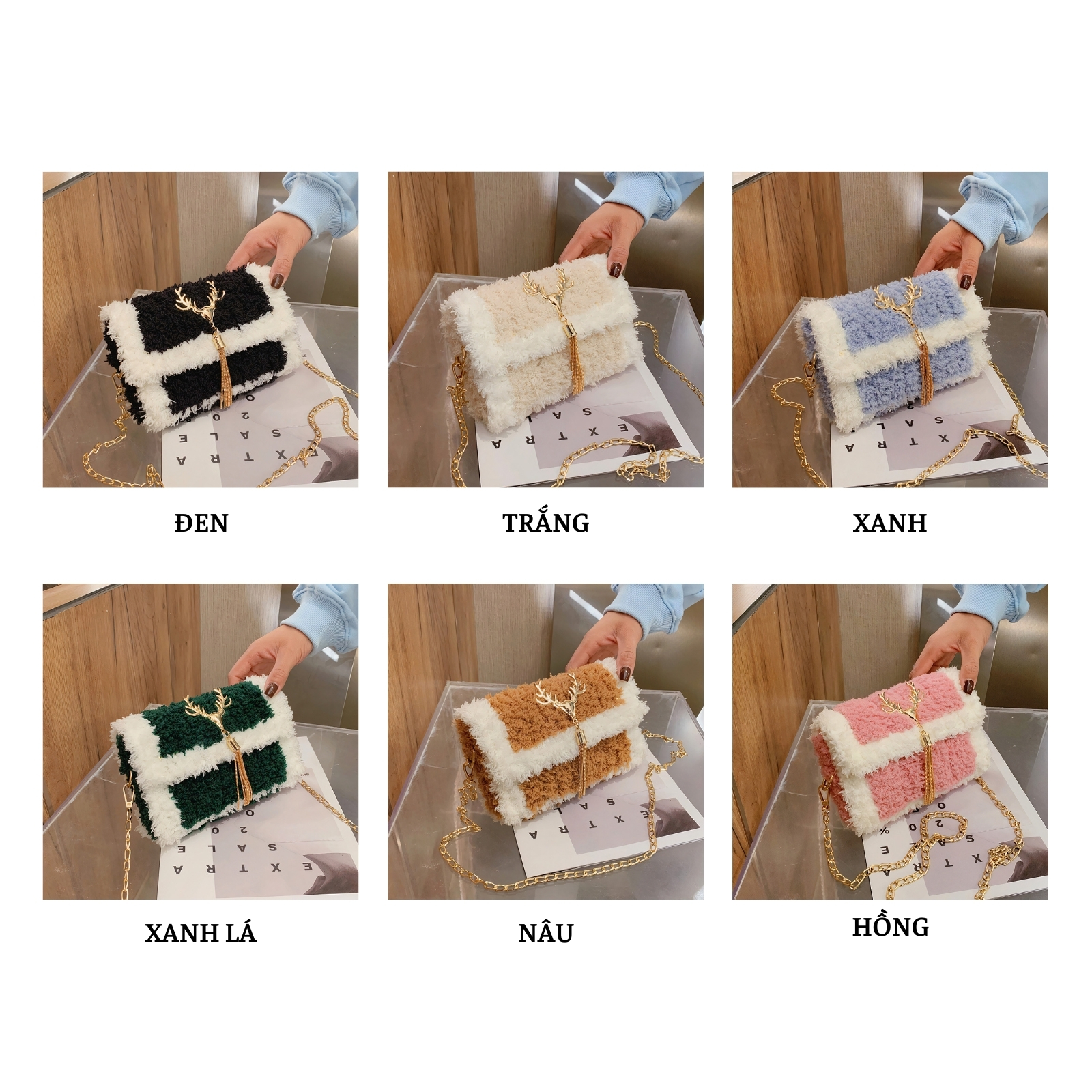 Túi Handmade Tự Đan Lông Xù - Phụ Kiện Đan Túi (Có video hướng dẫn) PS203