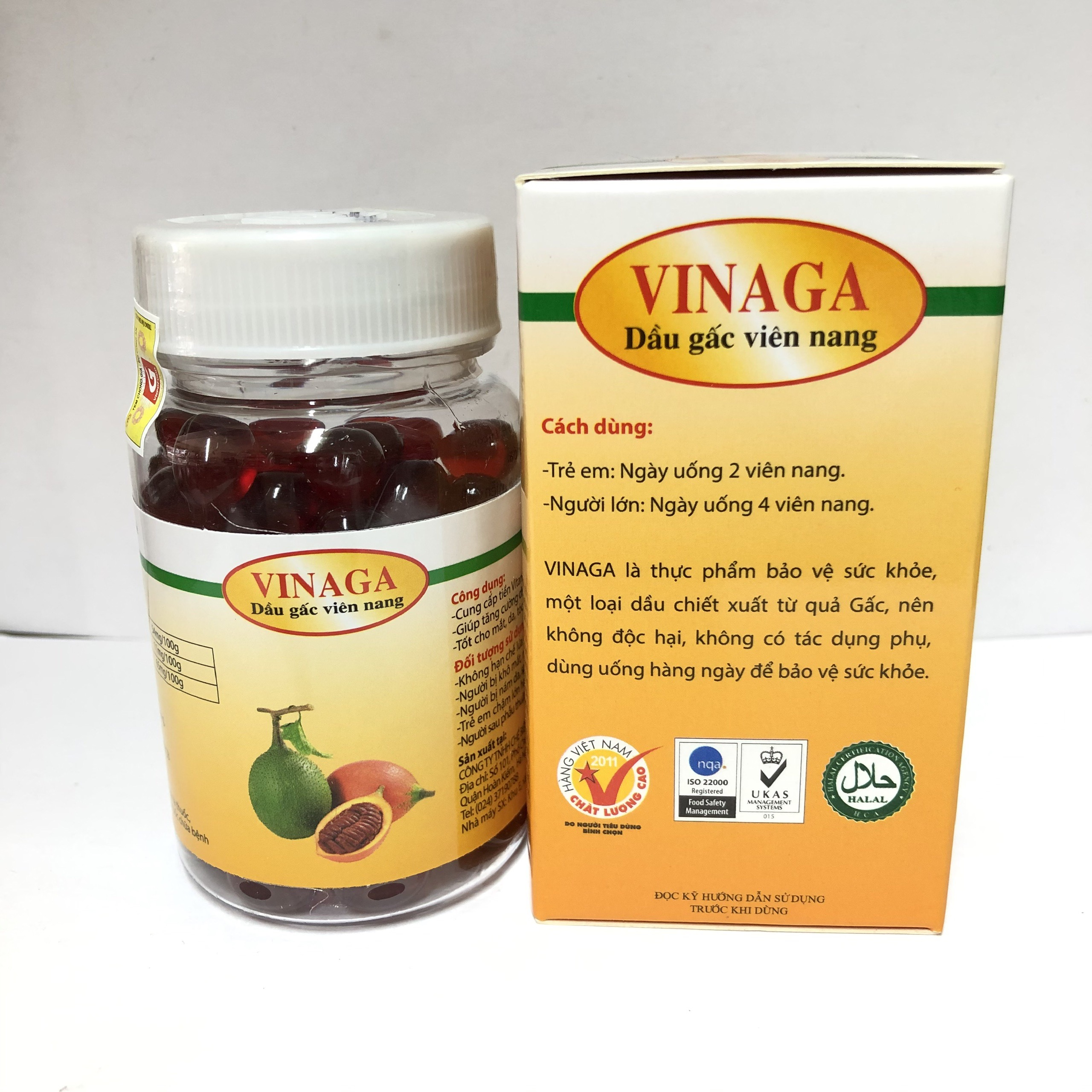 Dầu Gấc Vinaga lọ 100 viên
