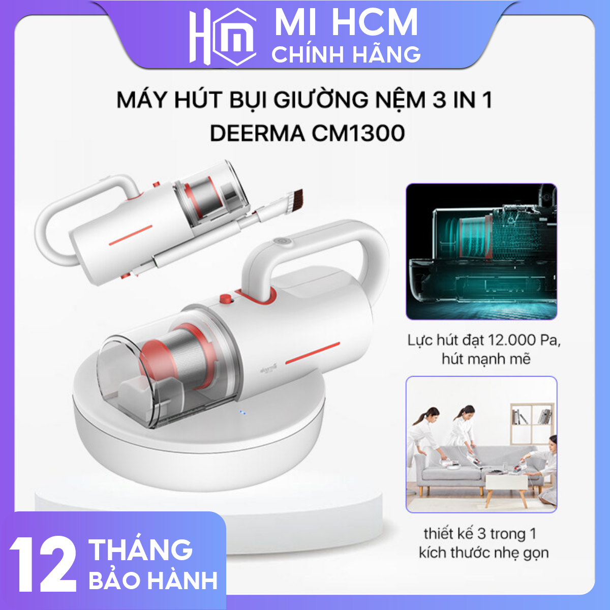 Máy hút bụi diệt khuẩn Deerma CM1300 - Bảo hành 12 tháng