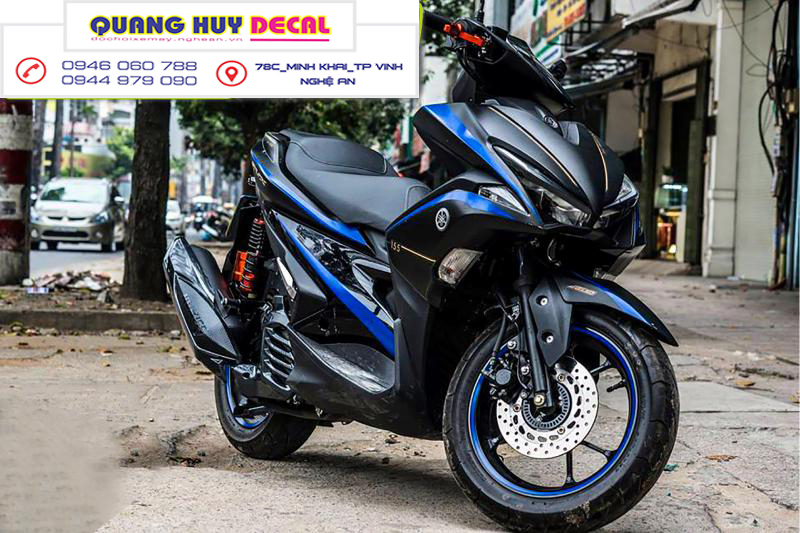 Tem trùm NVX đen xanh dương - Độ dán team trùm decal xe máy NVX đen xanh dương - Team trùm decal xe máy NVX rẻ đẹp và chất