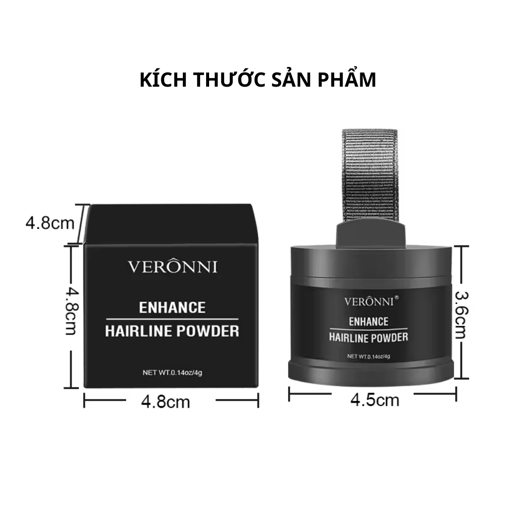 Phấn phủ tóc, chấm hói và che khuyết điểm tóc Veroni, phấn phủ hói, che hói và tóc bạc