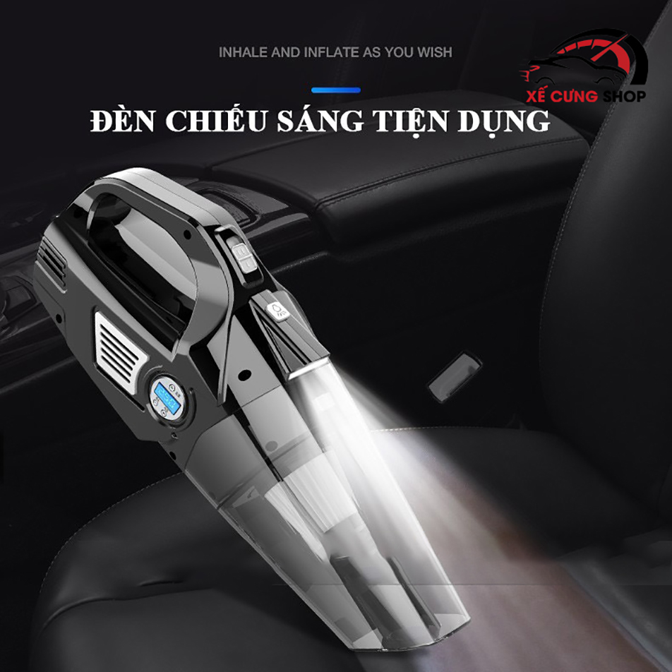 Máy hút bụi cầm tay xe ô tô - máy hút bụi Aikesi 4 trong 1 kèm bơm lốp xe hơi
