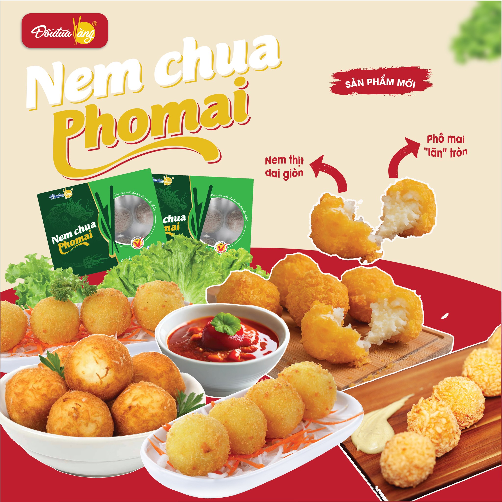 Nem chua rán phô mai 250G - Đôi đũa vàng.
