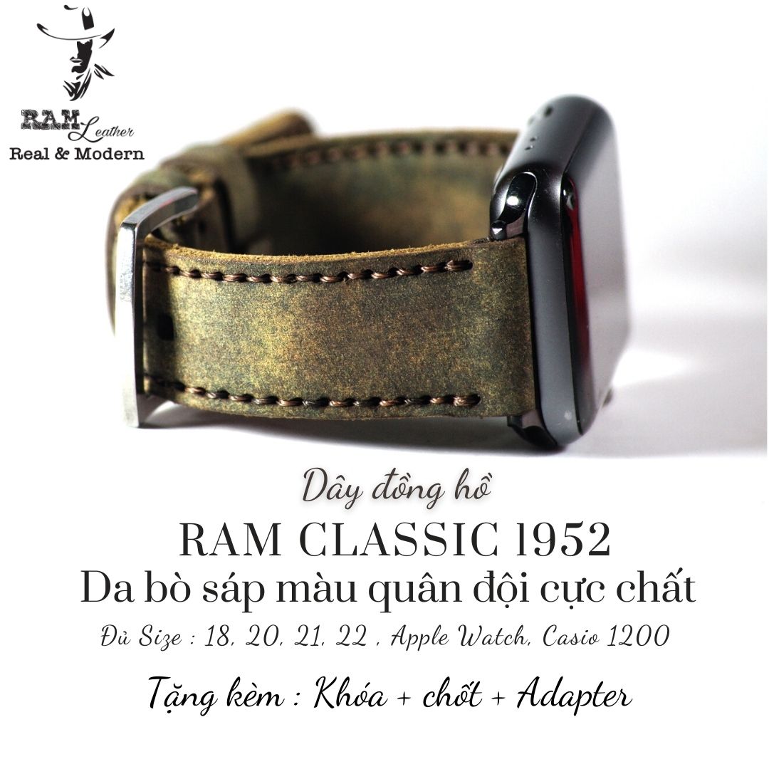 Dây đồng hồ siêu bền da bò handmade - ram classic 1952