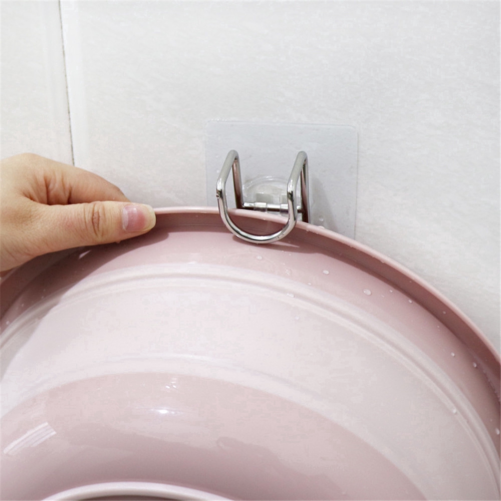 Móc Treo Thau Chậu Rồ Inox Dán Tường Đa Năng