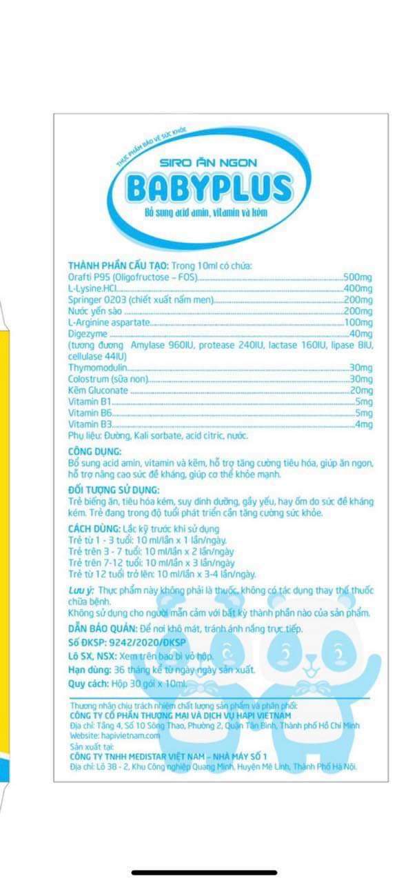 [HCM]Siro ăn ngon baby plus chính hãng