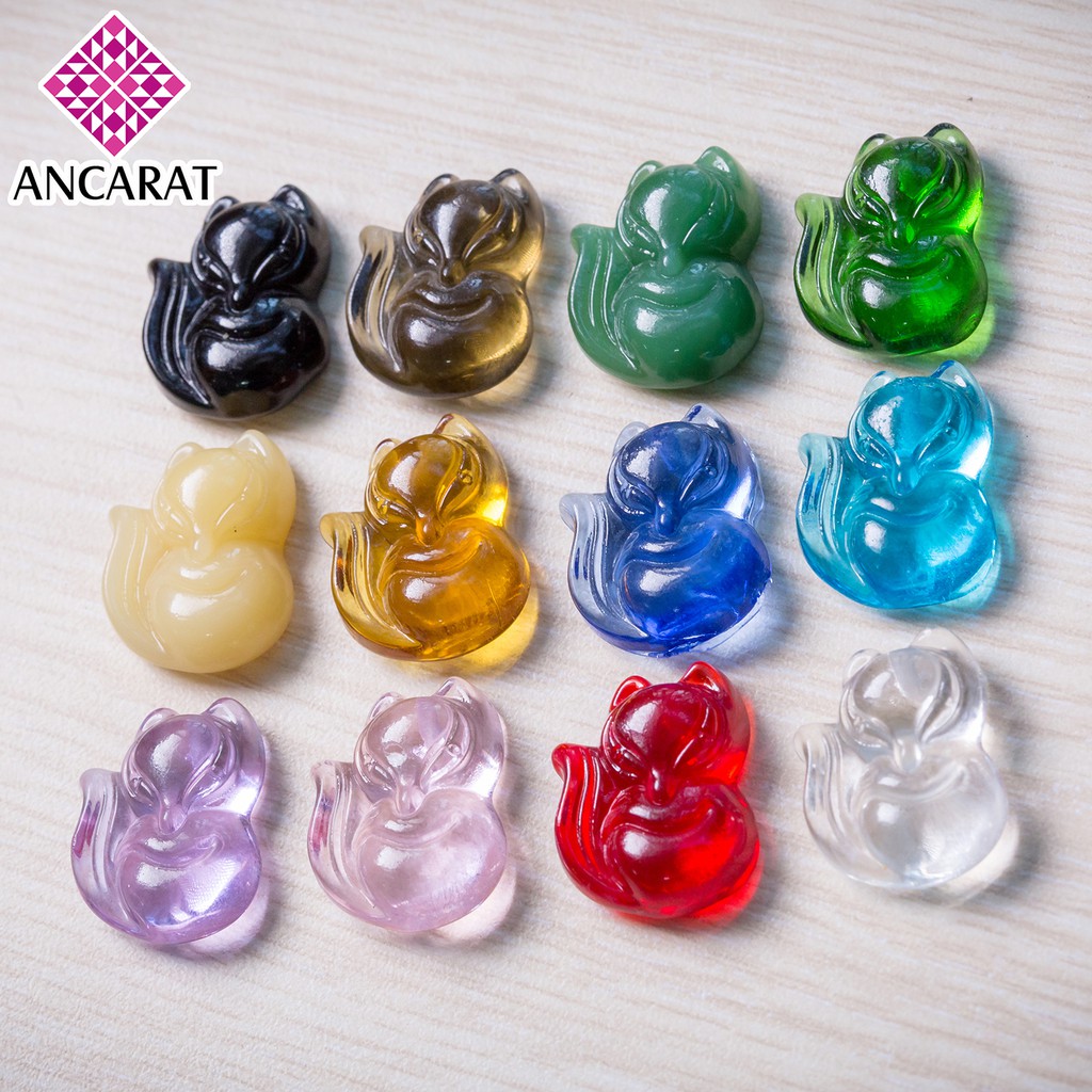 Mặt dây Hồ ly đá phong thủy (Mệnh Kim - Vàng) - ANCARAT