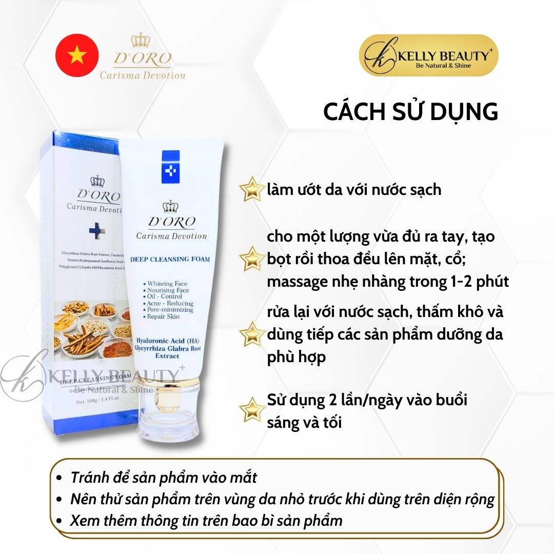 Sữa Rửa Mặt Sáng Da DORO Deep Cleansing Foam | Kelly Beauty