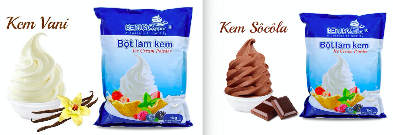 Combo Bột Làm Kem Vani và Bột Làm Kem Socola