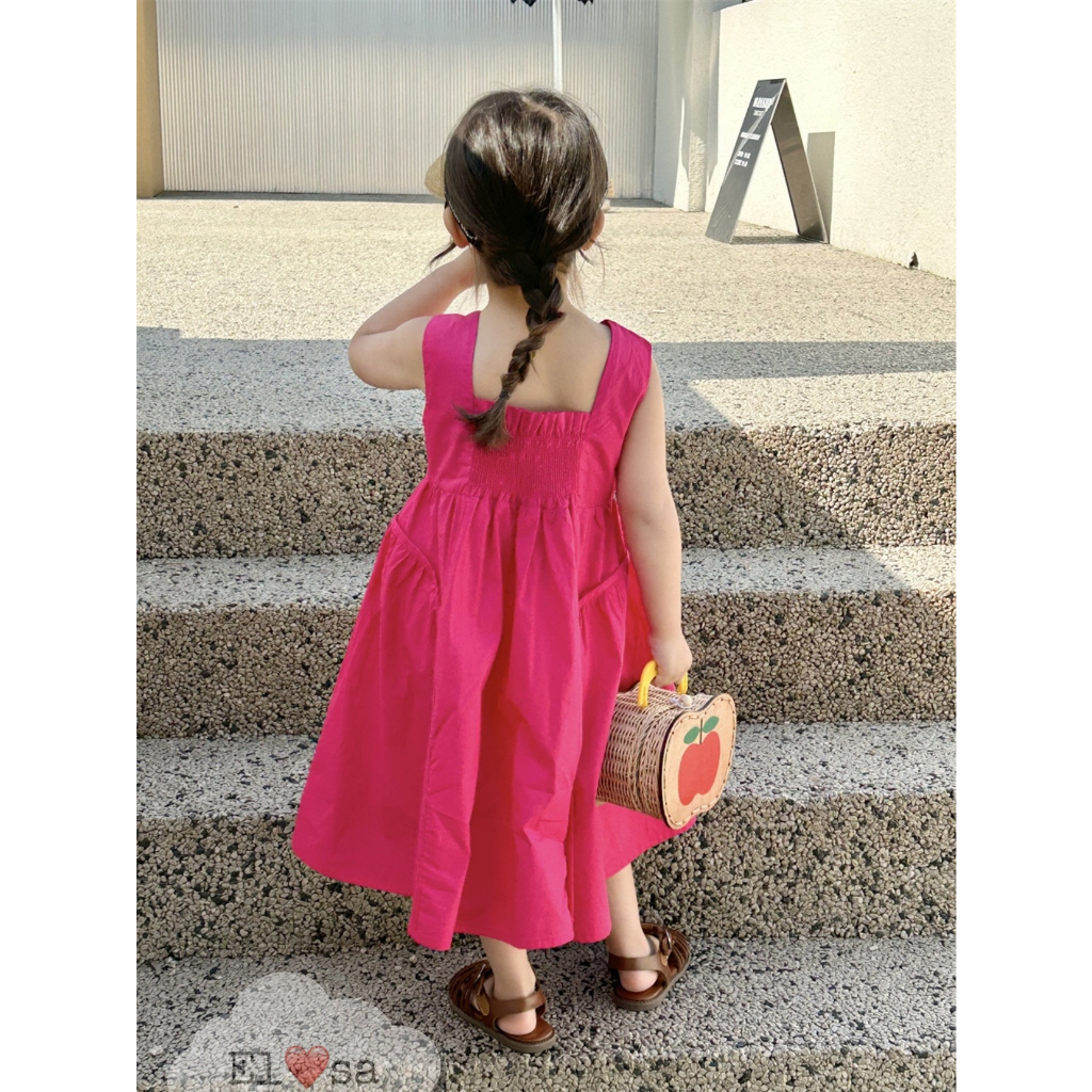 Váy bé gái- Váy Thô Dáng Dài Basic Siêu Xinh Cho Bé 1-8 Tuổi