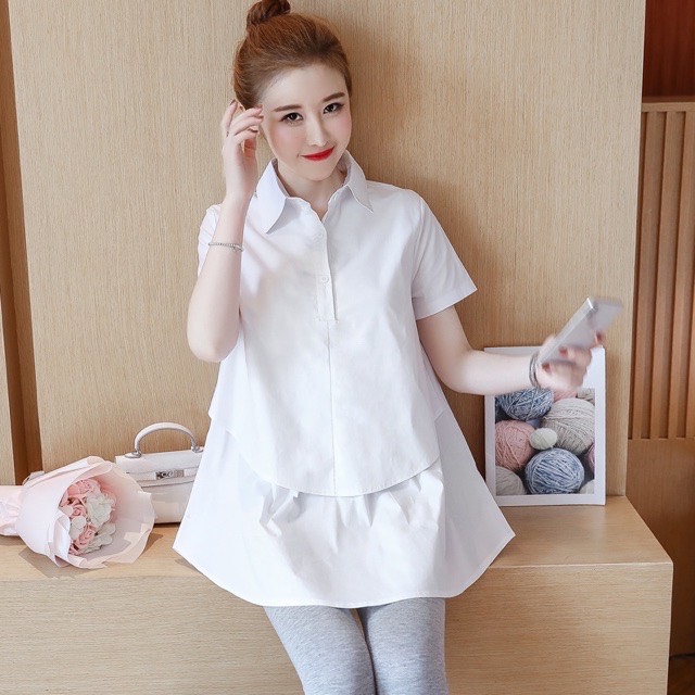 Áo Bầu Mùa Hè Chất Mát Freesize Dưới 65kg Thiết Kế Cánh Tiên