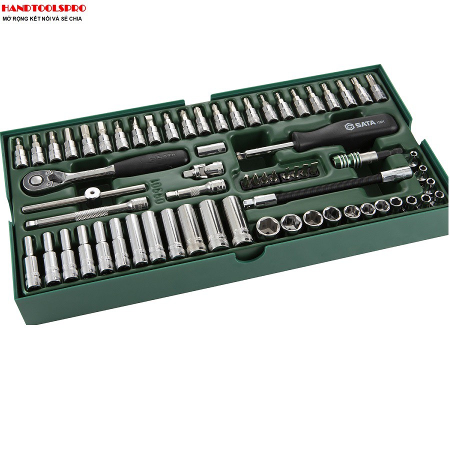 Bộ khay đầu tuýp 66 chi tiết 1/4 inch sata 09901