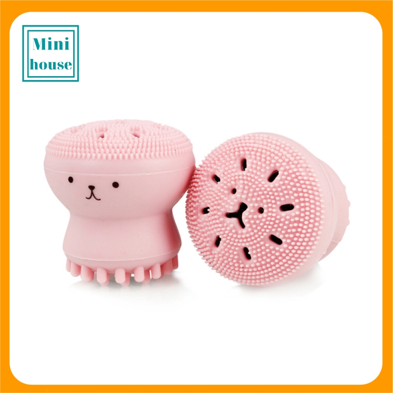 Cọ Rửa Mặt Hình Bạch Tuộc Màu Hồng