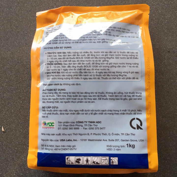 Thuốc Diệt Các Loại Ốc Bolis 12GB 1kg