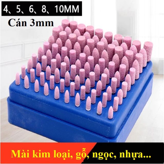 Mũi đá mài mini - đá mài hình trụ - đá mài hình nón chân cán 3mm