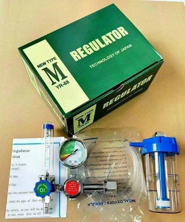 Đồng Hồ Oxy Dùng Cho Bình Oxy Regulator Tặng Kèm Dây Thở