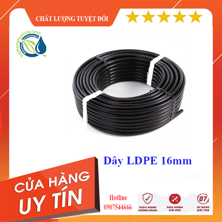 Dây tưới LDPE 16mm dày 1.2mm dùng cho hệ thống tưới