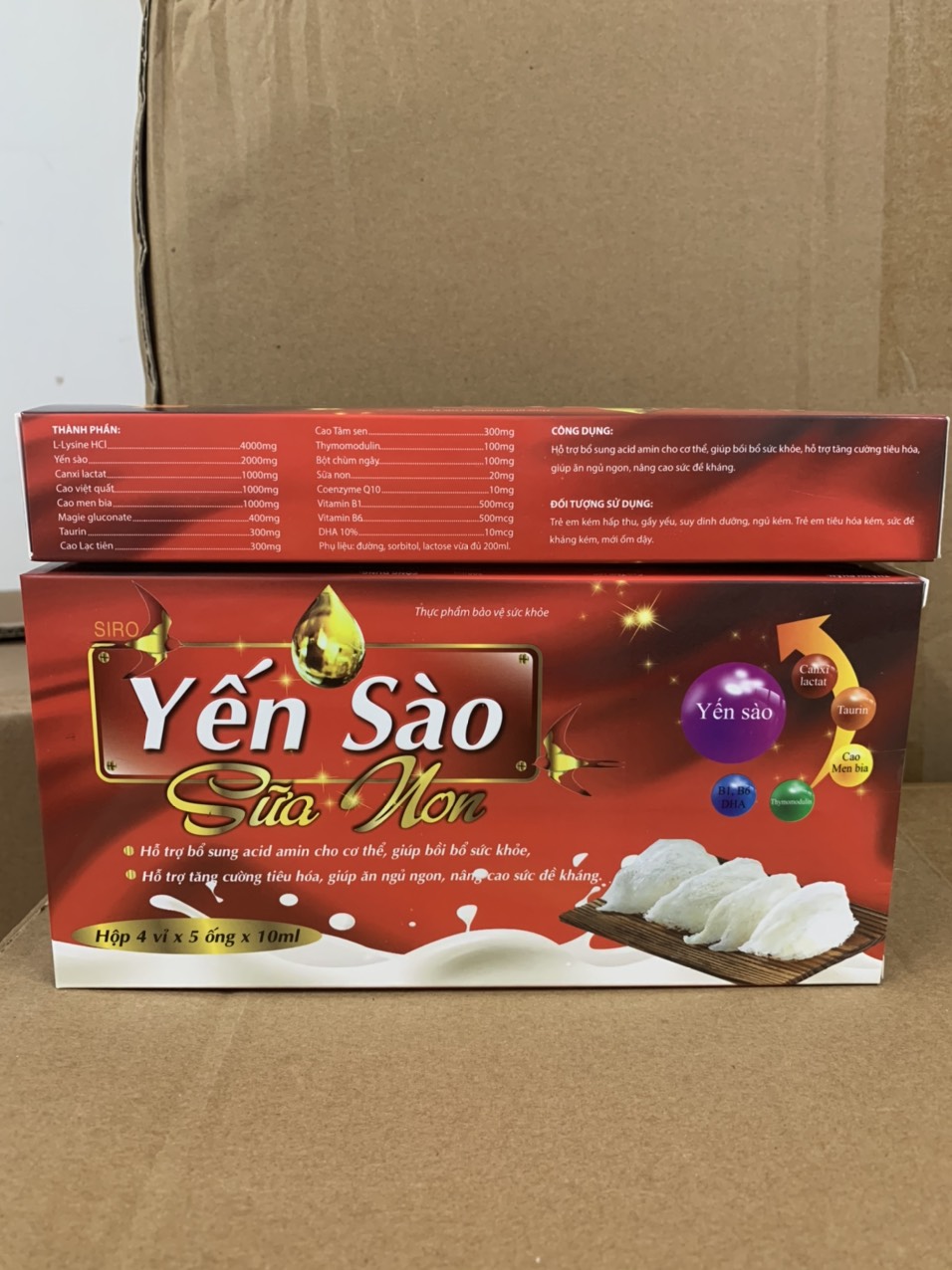 Siro Yến Sào Sữa Non giúp ăn ngủ ngon, tiếu hóa tốt, tăng đề kháng cho trẻ từ 6 tháng tuổi - Hộp 20 ống